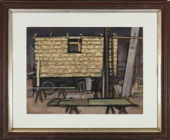 Vintage Douglas Pittuck (1911-1993) - Framed 1958 Gouache, The Shepherds Hut Workshop
