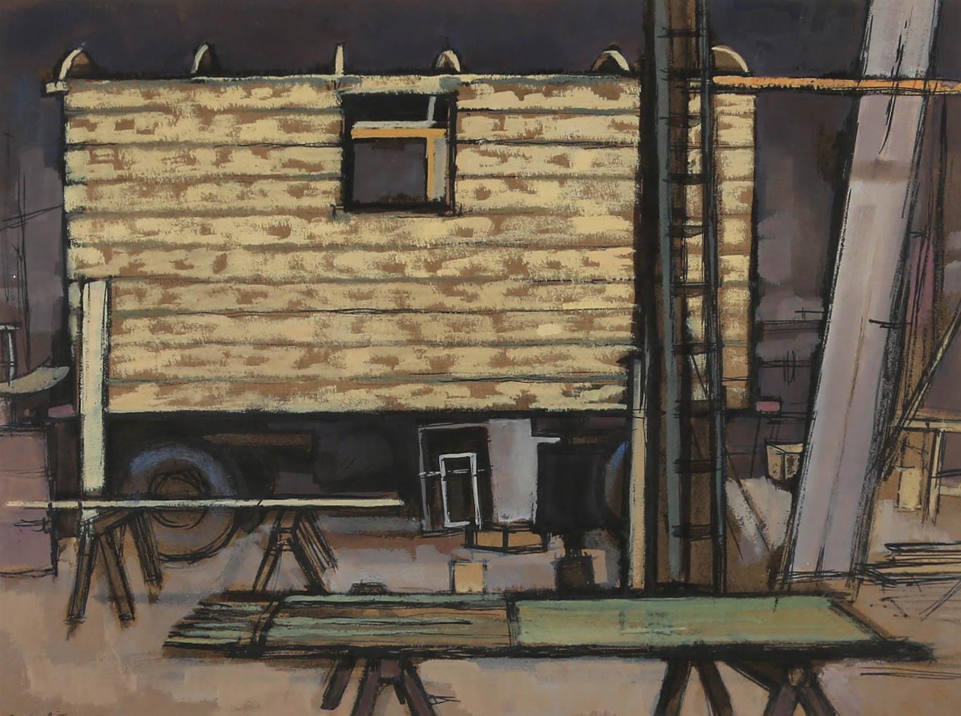 Douglas Pittuck (1911-1993) - Framed 1958 Gouache, The Shepherds Hut Workshop For Sale 1
