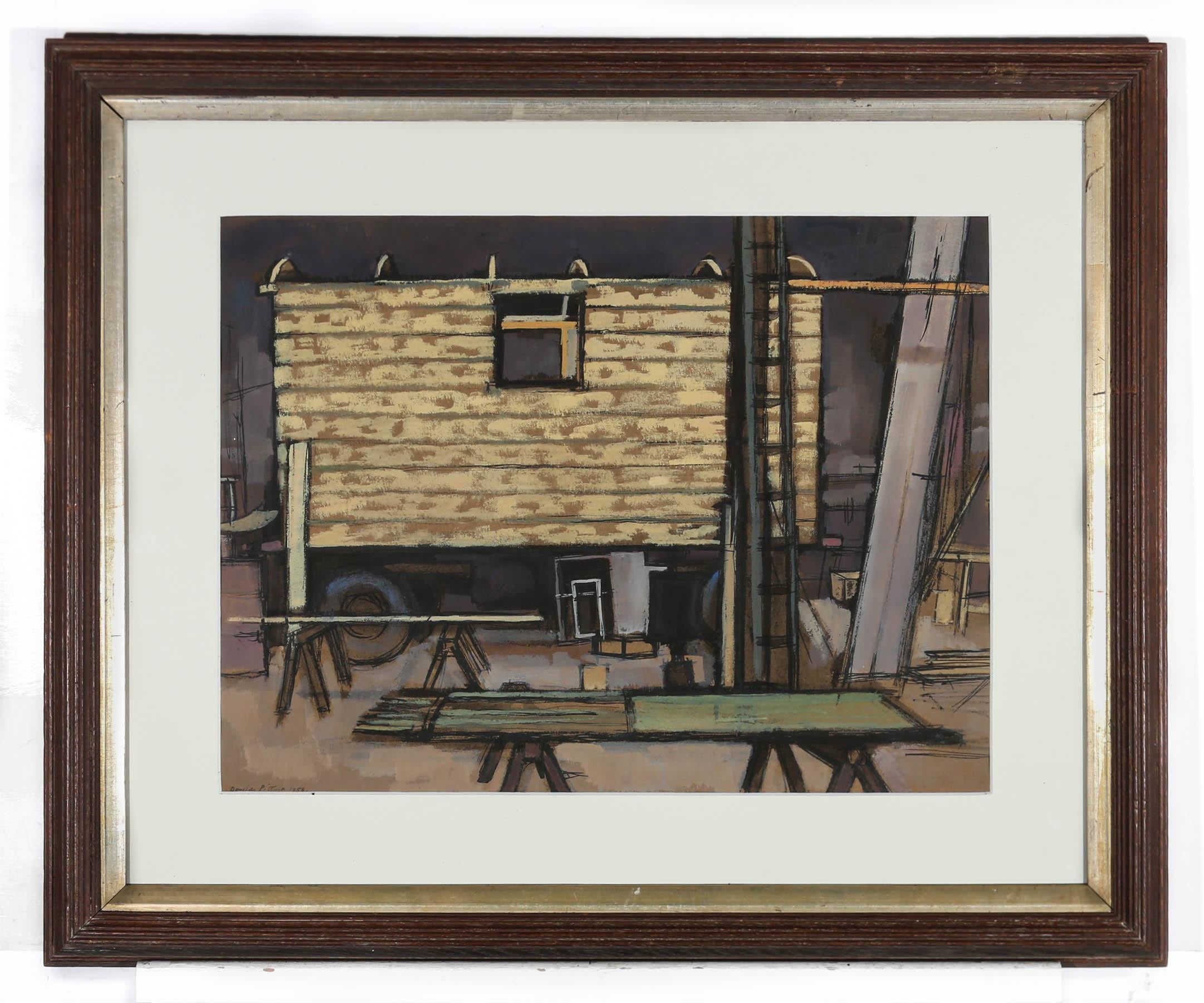 Douglas Pittuck (1911-1993) - Framed 1958 Gouache, The Shepherds Hut Workshop For Sale 2