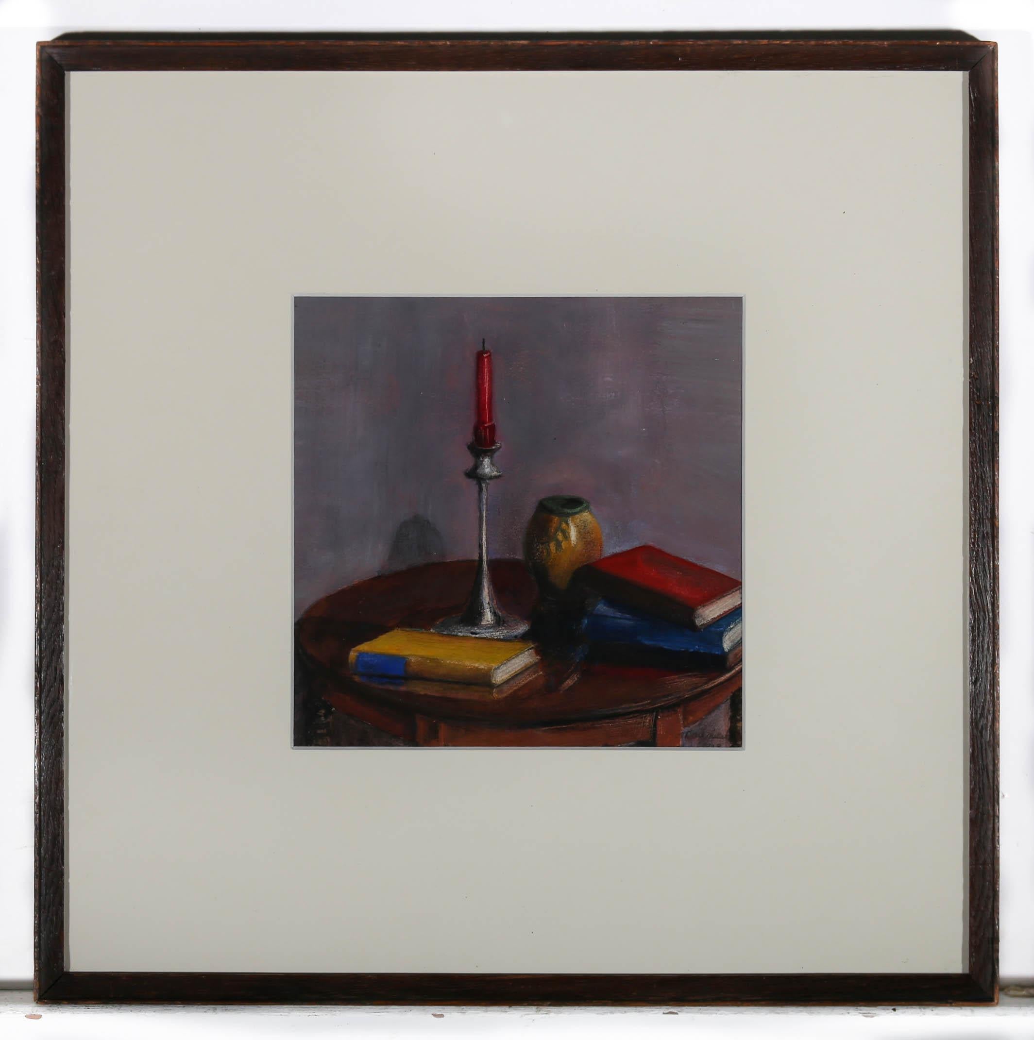 Drew Miller - Framed 1928 Gouache, Still Life of a Candle For Sale 2