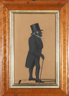 Antique c. 1880 Gouache - Silhouette of George Cressey