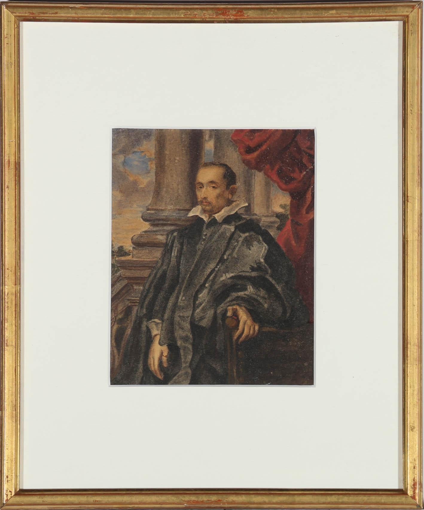 19th Century Watercolour - Portrait of a Spanish Nobleman - Art by Unknown