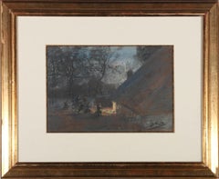 Antique Gustave Den Duyts (1850-1897) - Late 19th Century Pastel, Wassail!
