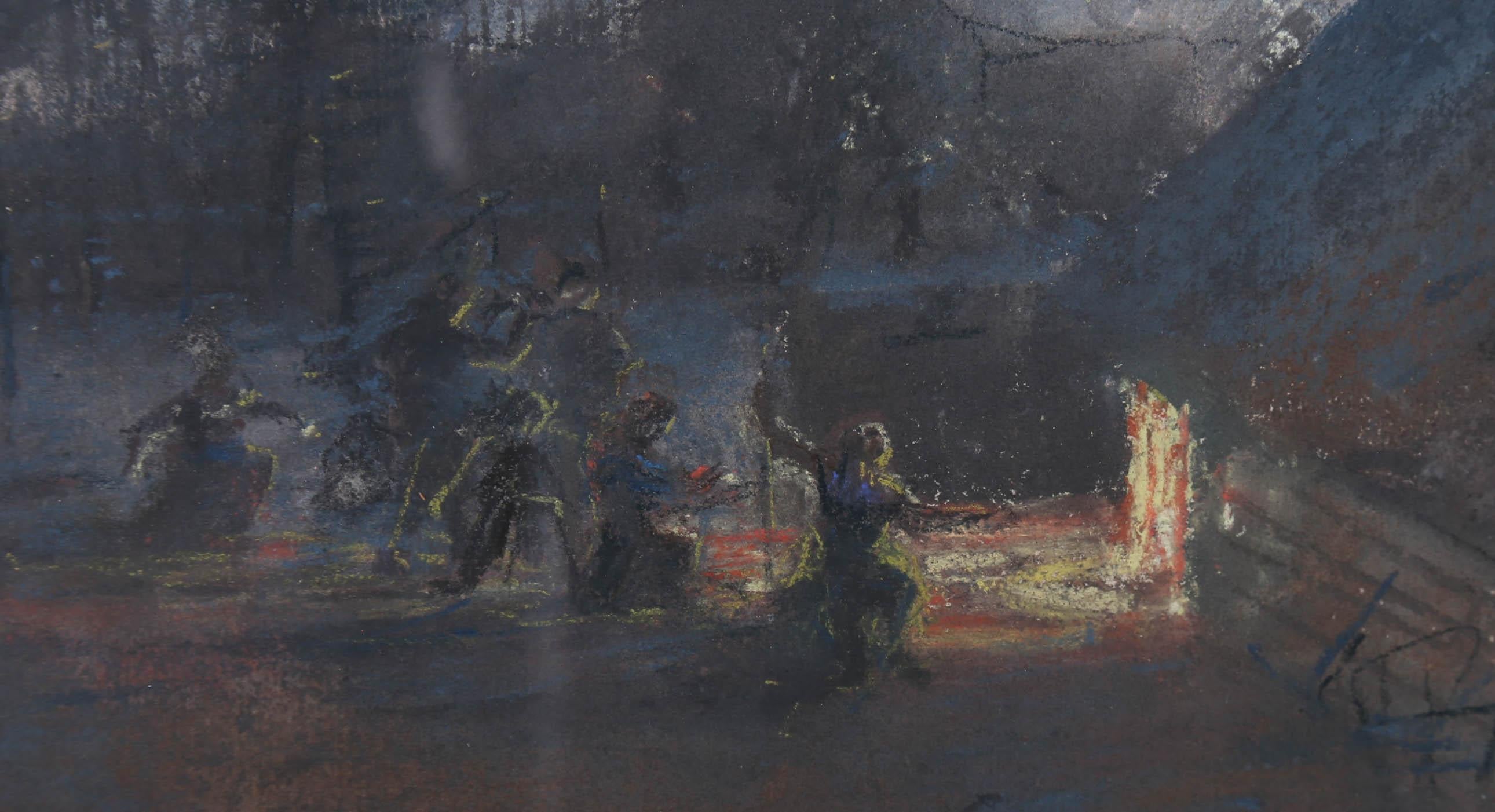 Gustave Den Duyts (1850-1897) - Late 19th Century Pastel, Wassail! For Sale 4
