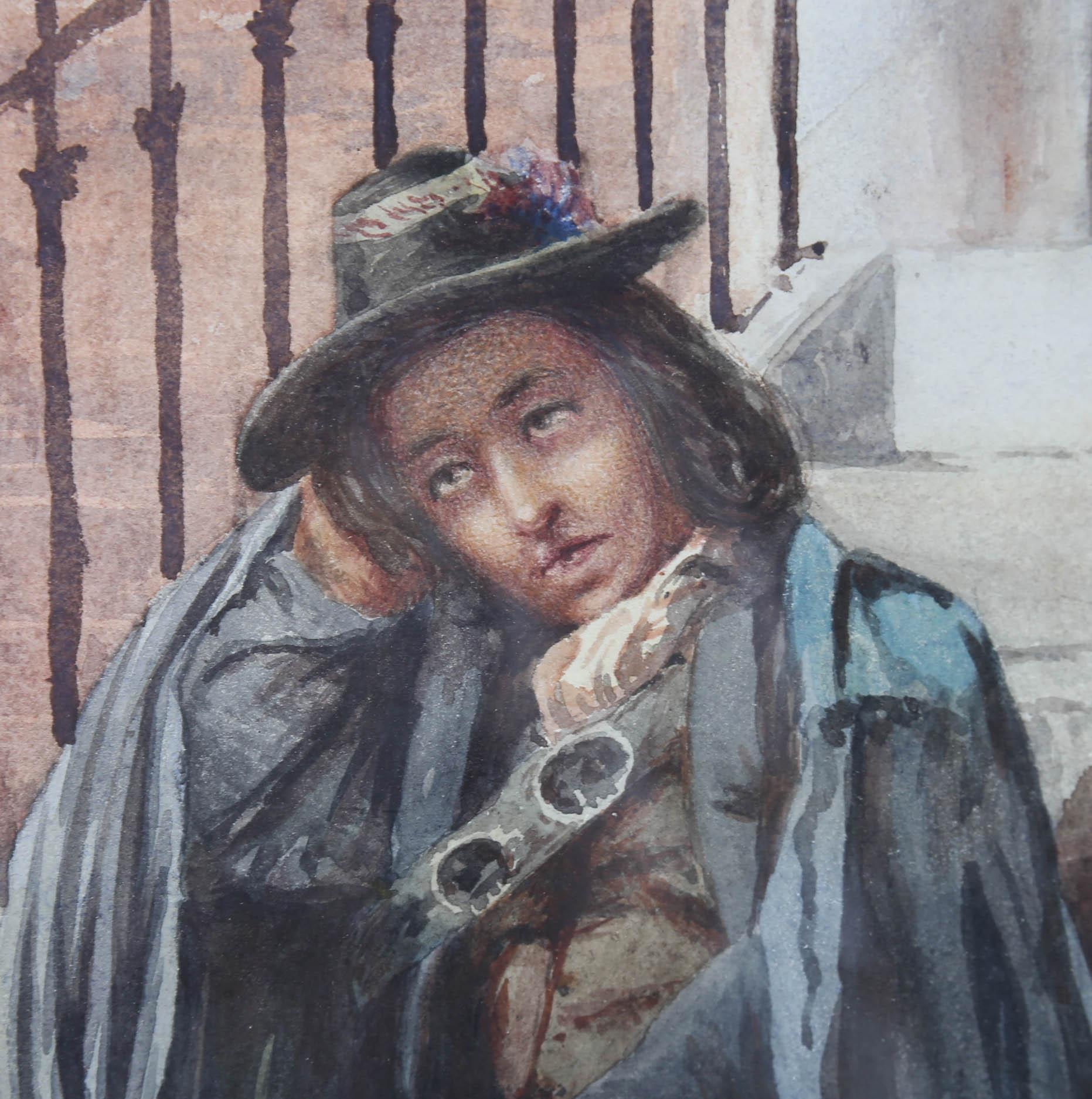 William Henry Hunt (1790-1864) - Aquarelle, Cavalier assis près d'un escalier en vente 4