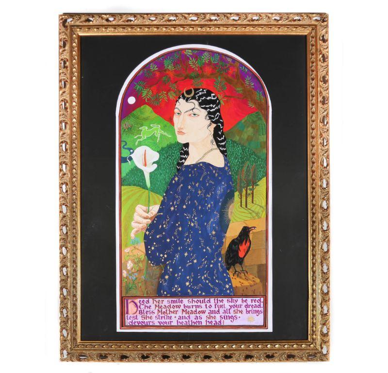 Isabelle Mulvany - 2022 Gouache, Mother Meadow For Sale 1