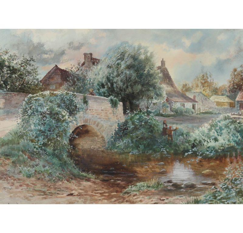 Alexander Handcock (1853 - 1932) - Acquerello del 1906, Cottage a Stapleton 1