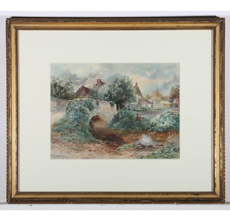 Alexander Handcock (1853 - 1932) - Acquerello del 1906, Cottage a Stapleton 2