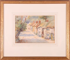 Arthur Spooner (1873-1962) – Gerahmtes Aquarell, A Sunny Village Street