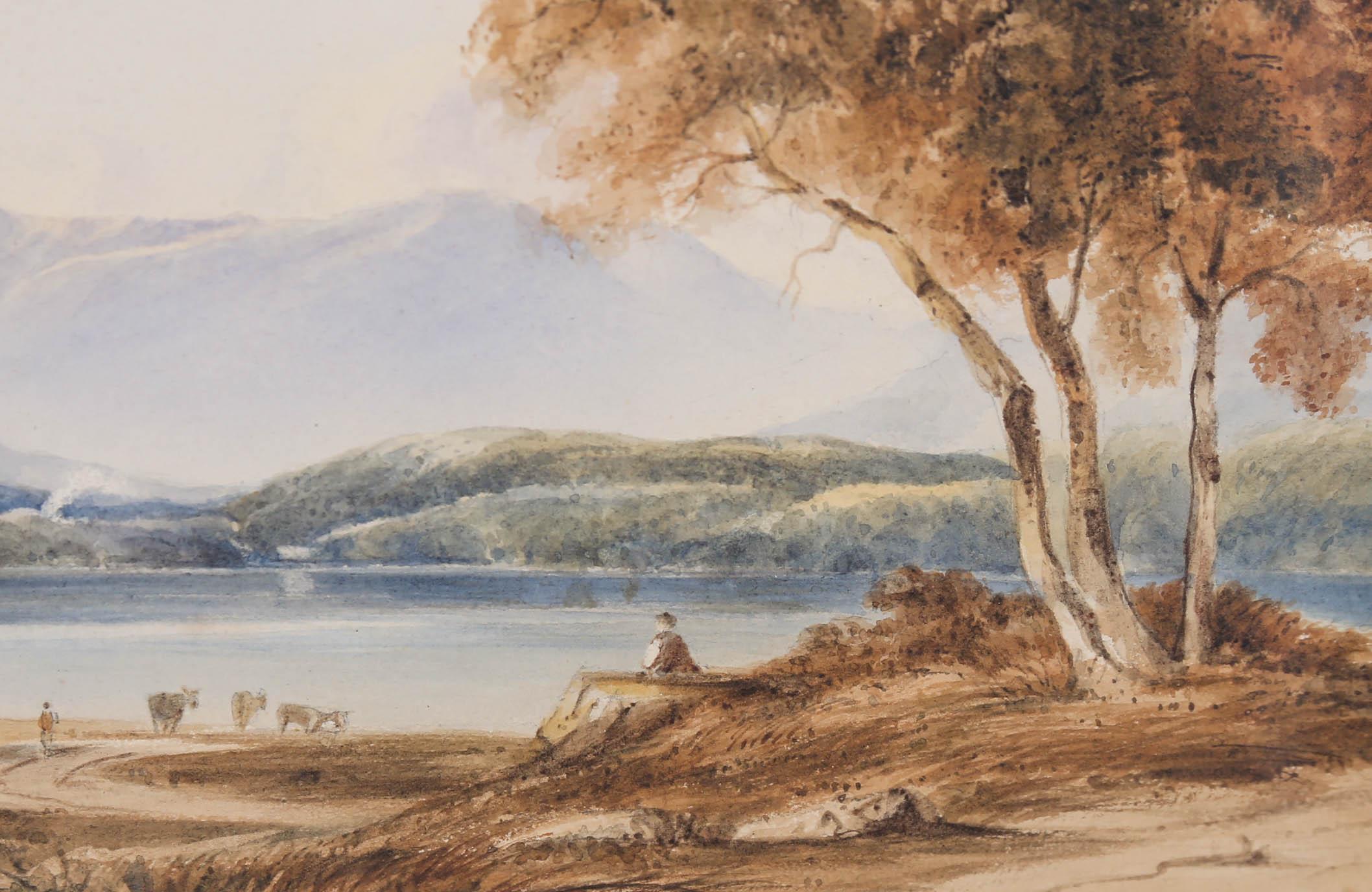 Attrib. John Varley (1778-1842) - Early 19th Century Watercolour, By the Lake For Sale 2