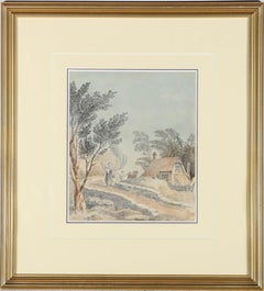 Attrib. Thomas Miles Richardson (1784-1848)- Watercolour, Passing at the Bridge