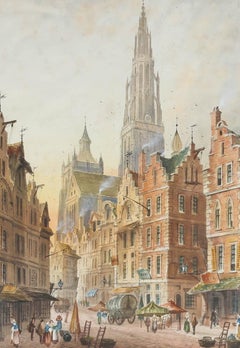 Paul Braddon (1864-1938) - Framed Late 19th Century Watercolour, Antwerp