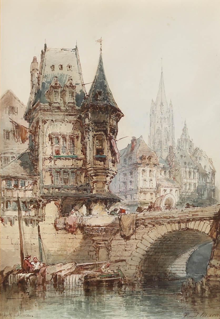Paul Marny (1829-1914) - Aquarelle du 19e siècle, Nideck, Alsace en vente 1