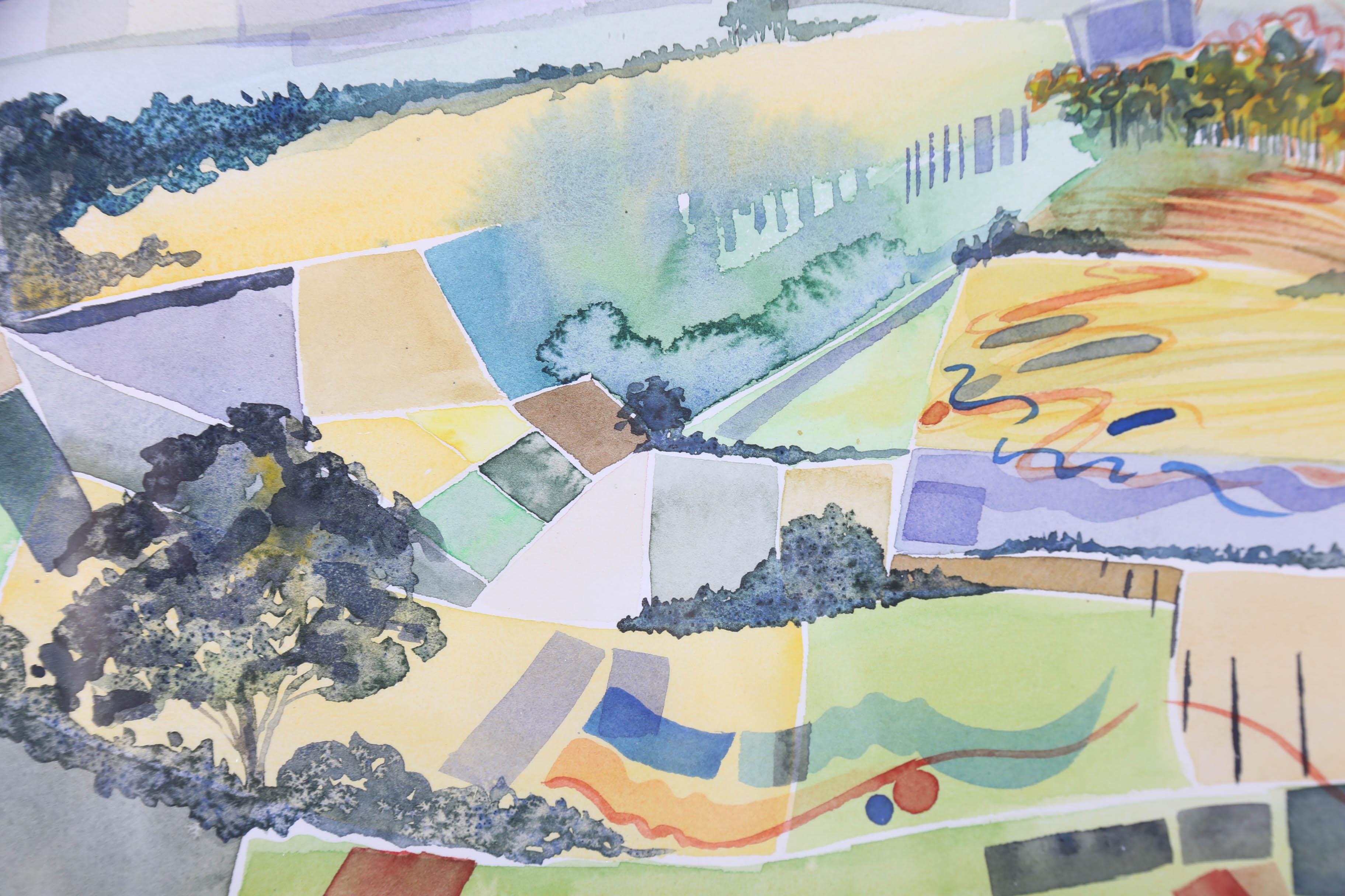 Paula Seller - Contemporary Watercolour, Worlds View For Sale 2