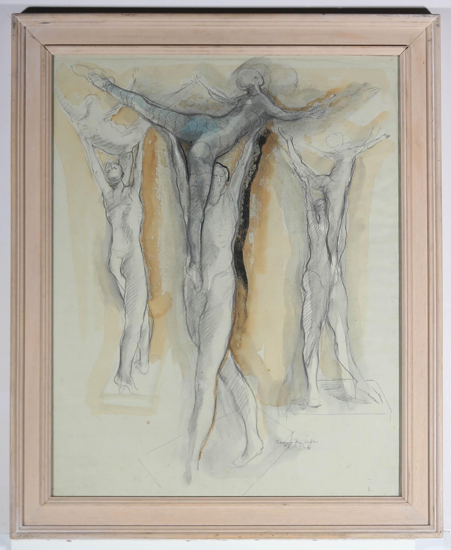 Peter Nicholas (1934-2015) - 1988 Charcoal Drawing, Design for Dance Sculpture 2