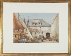Sir Hubert J. Medlycott (1841-1920) - 1881 Watercolour A Corner in Genoa Harbour