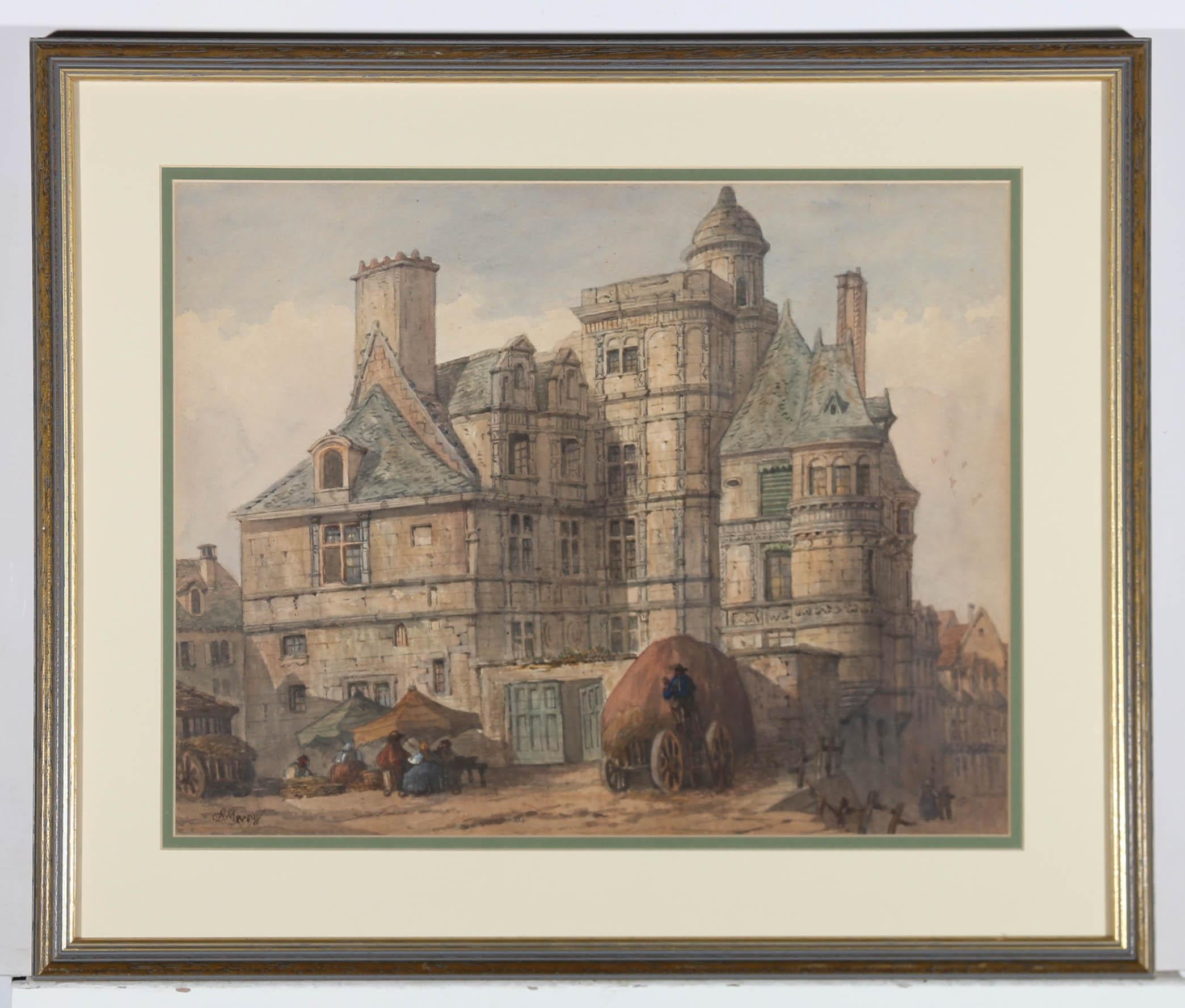 Circle of Paul Marny (1829-1914) - 19th Century Watercolour, Hotel D'Allyon For Sale 2