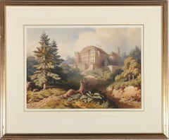 Eugène Soulès (1811-1876) - Early 19th Century Watercolour, Château Kirchberg