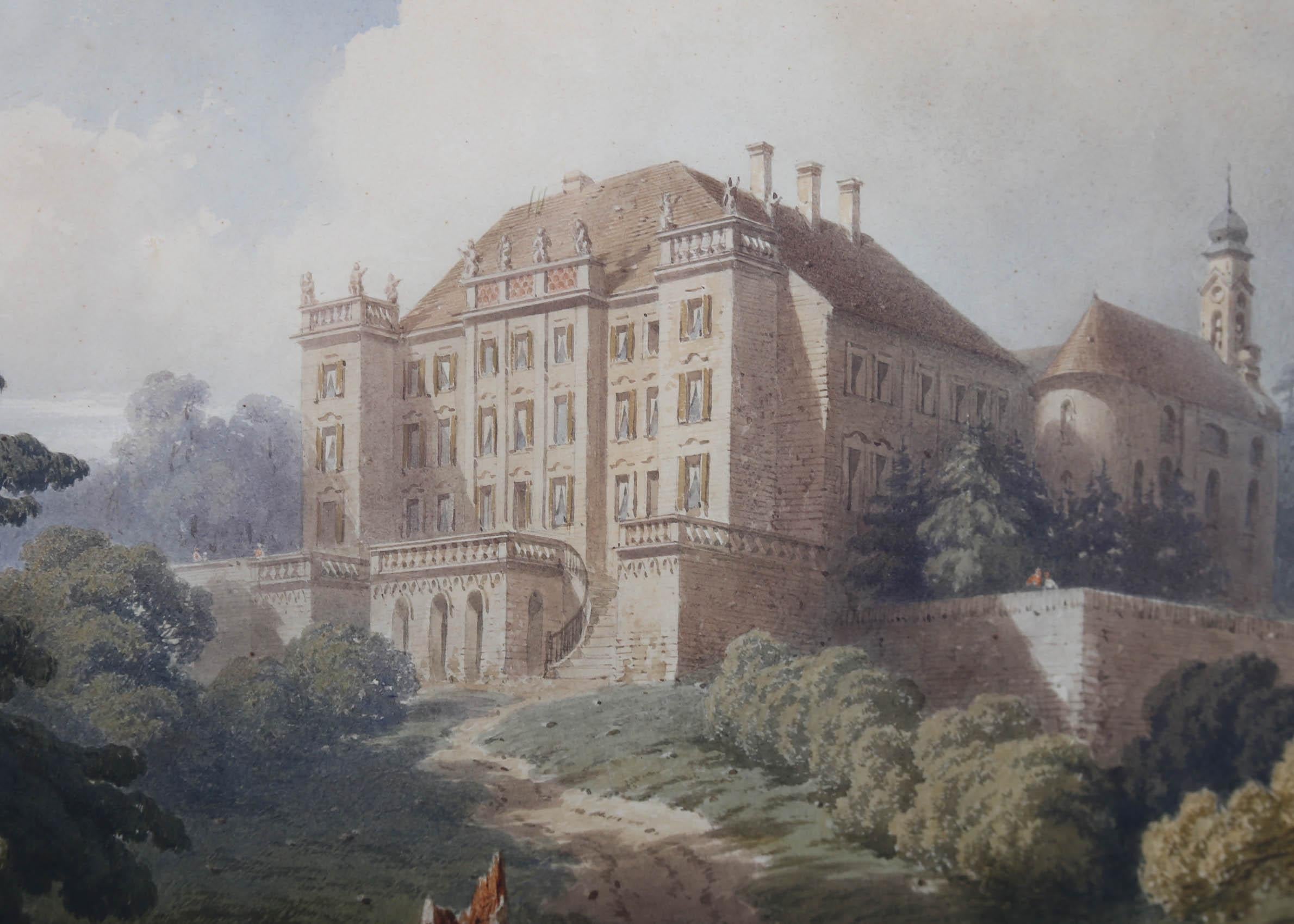 Eugène Soulès (1811-1876) - Early 19th Century Watercolour, Château Kirchberg 4