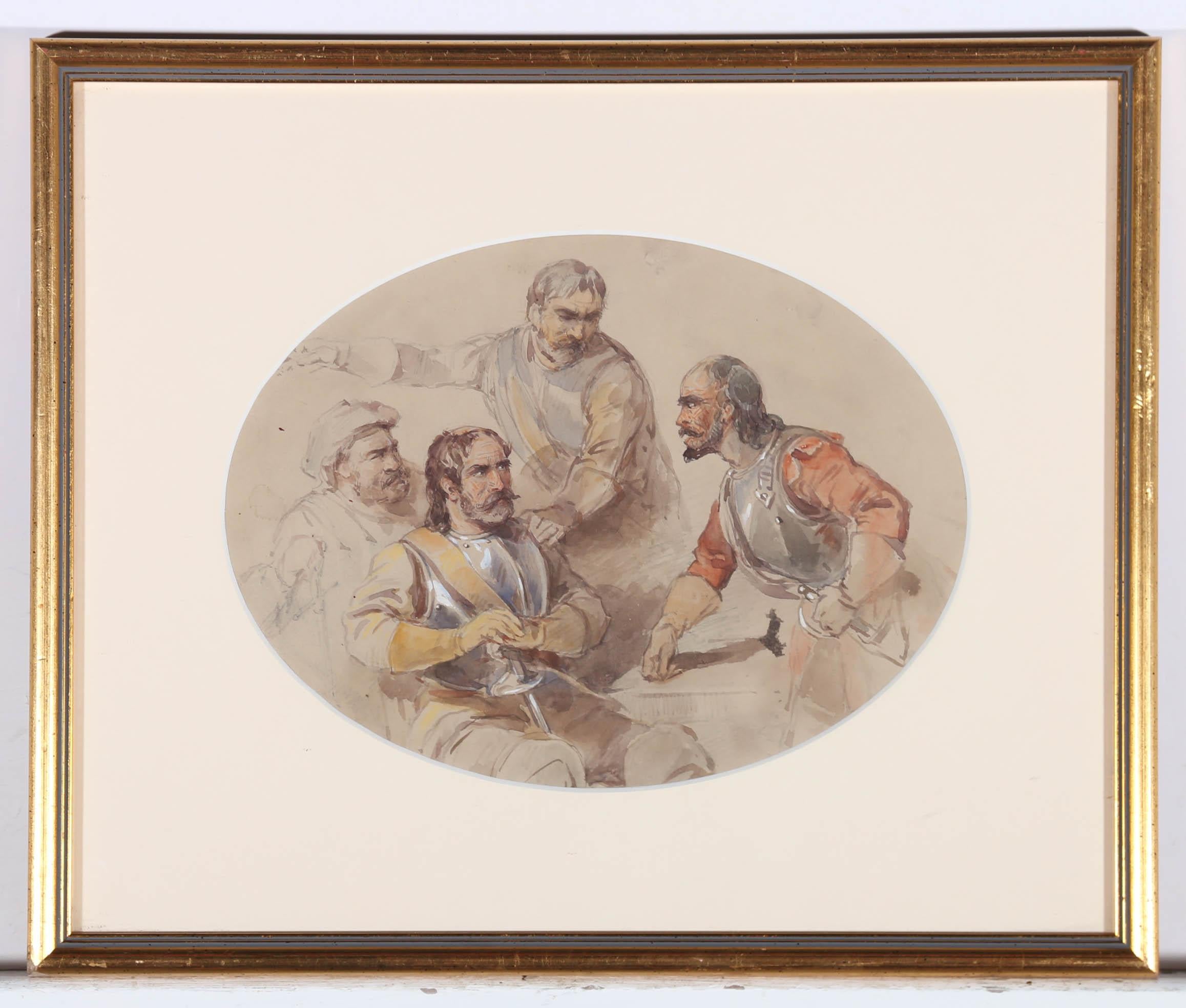 Follower of George Cattermole (1800-1868) - Watercolour, A Strong Disagreement For Sale 1