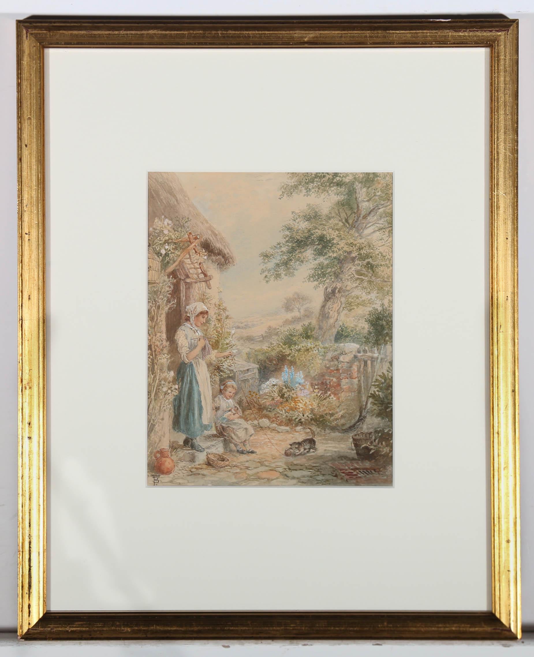 Follower of Myles Birket Foster (1825-1899) - Watercolour, Little Mischief For Sale 1