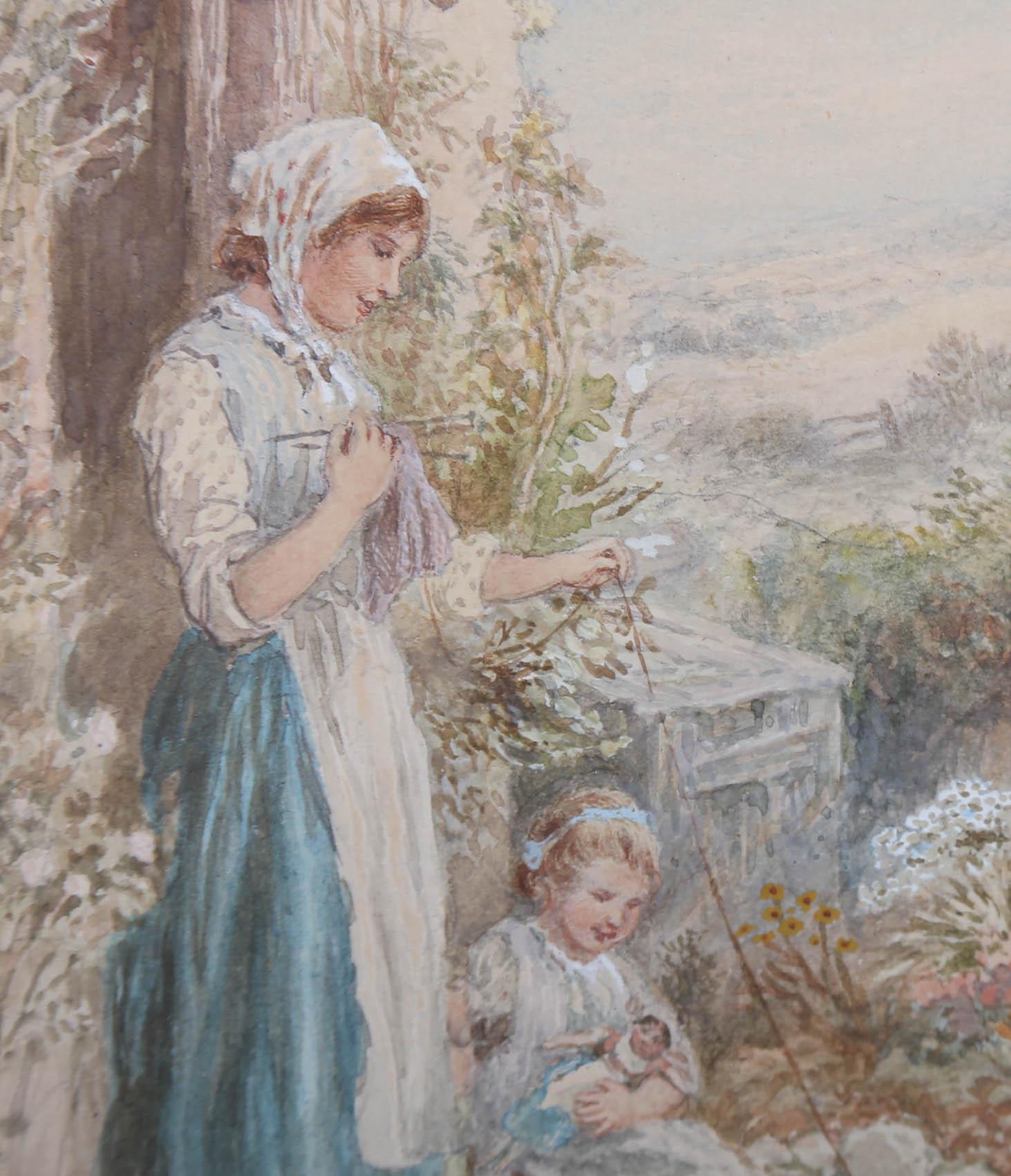 Follower of Myles Birket Foster (1825-1899) - Watercolour, Little Mischief For Sale 3