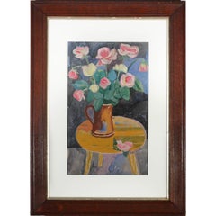 Gerahmte Gouache von Austin Taylor (1908-1992) – Mitte des 20. Jahrhunderts, geblümte Oberfläche