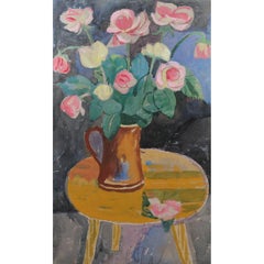 Gerahmte Gouache von Austin Taylor (1908-1992) – Mitte des 20. Jahrhunderts, geblümte Oberfläche