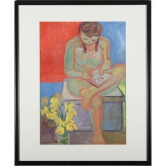 Austin Taylor (1908-1992) - Peinture à la gouache encadrée - Daffs in the Nude