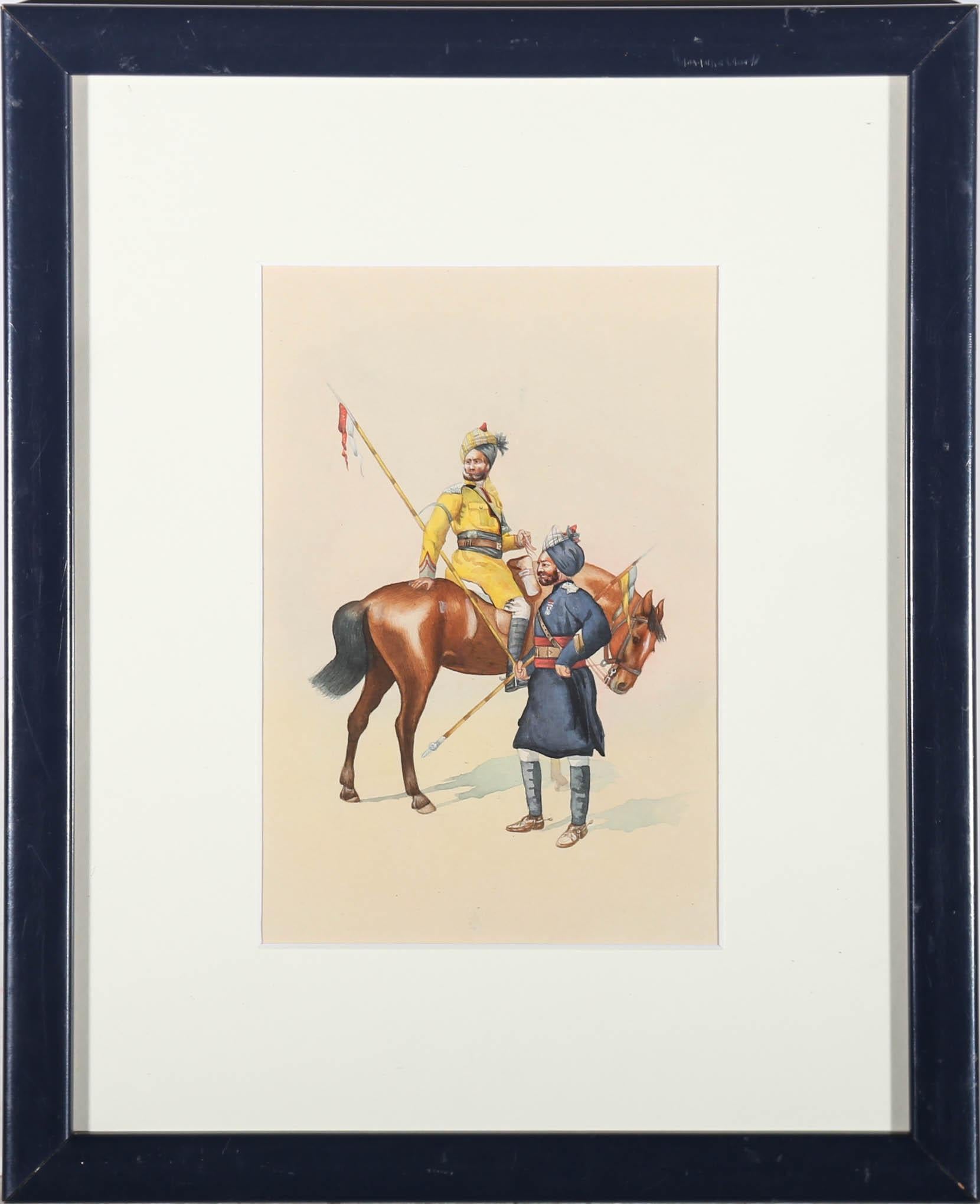 Unknown Figurative Art - After A. C. Lovett (fl.1880-1900)- Framed Watercolour, Skinner's Horse Regiment