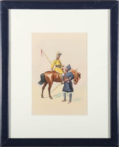 Aquarelle encadrée « Skinner's Horse Regiment » d'après A. C. Lovett (fl.1880-1900)