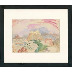 Austin Taylor (1908-1992) - Framed Mid 20th Century Gouache, City of Athens