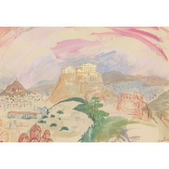 Austin Taylor (1908-1992) - Framed Mid 20th Century Gouache, City of Athens