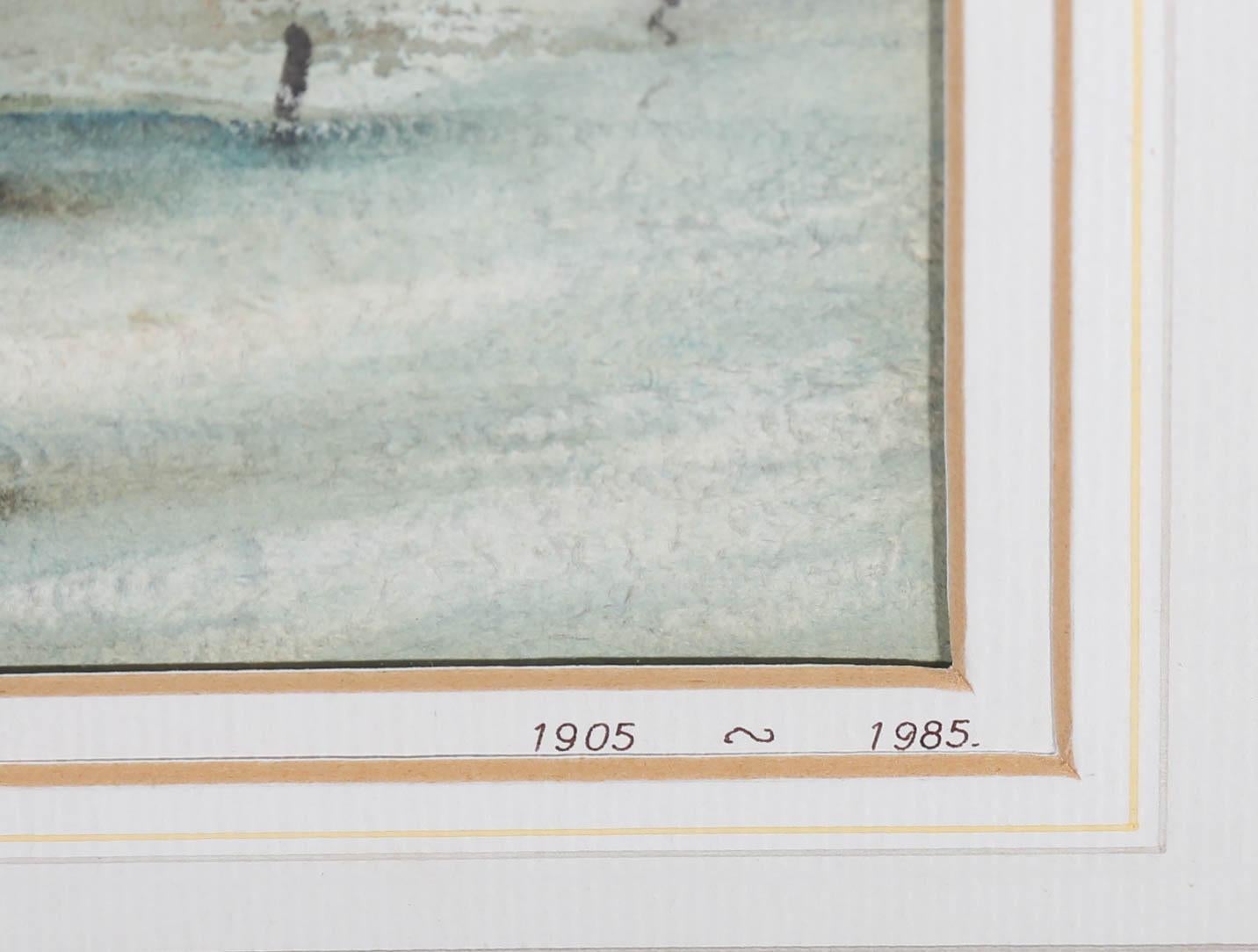 Vernon de Beauvoir Ward ARBA (1905-1985) - Framed Watercolour, Fishing Village For Sale 1