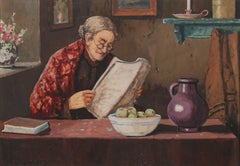 A. Chambers - Framed Early 20th Century Gouache, Today's Paper