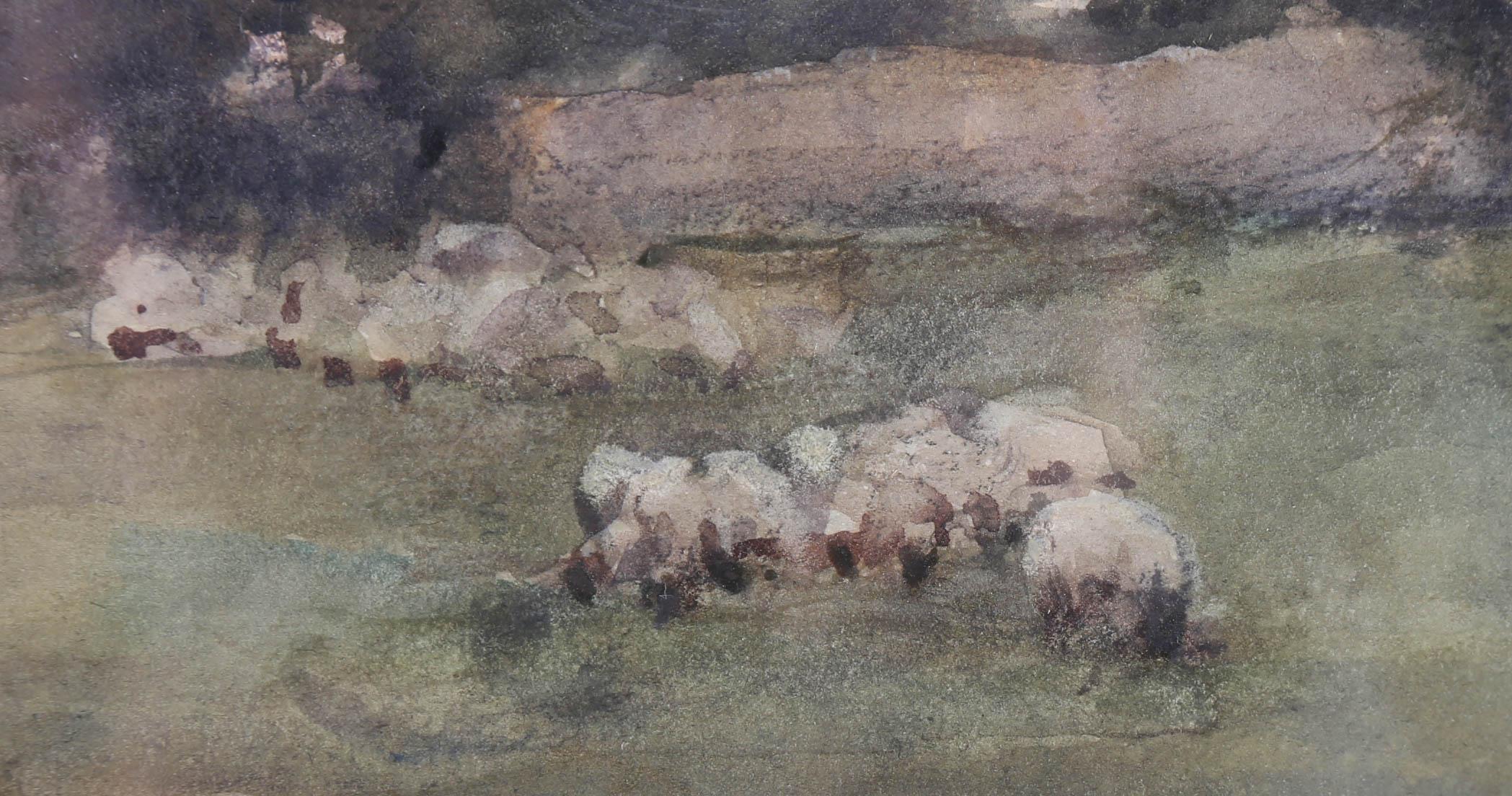 EML - Framed Late 19th Century Watercolour, Suffolks Grazing For Sale 2