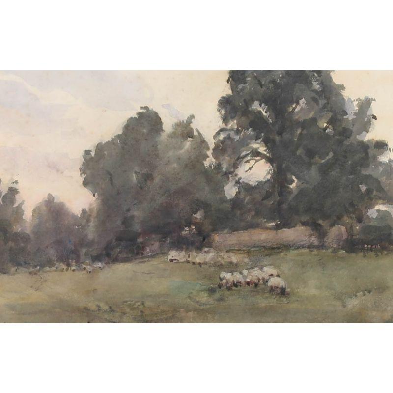 EML - Framed Late 19th Century Watercolour, Suffolks Grazing - Art by Unknown
