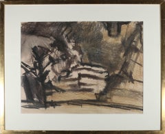 20th Century Charcoal Drawing - Abstracted Landscape