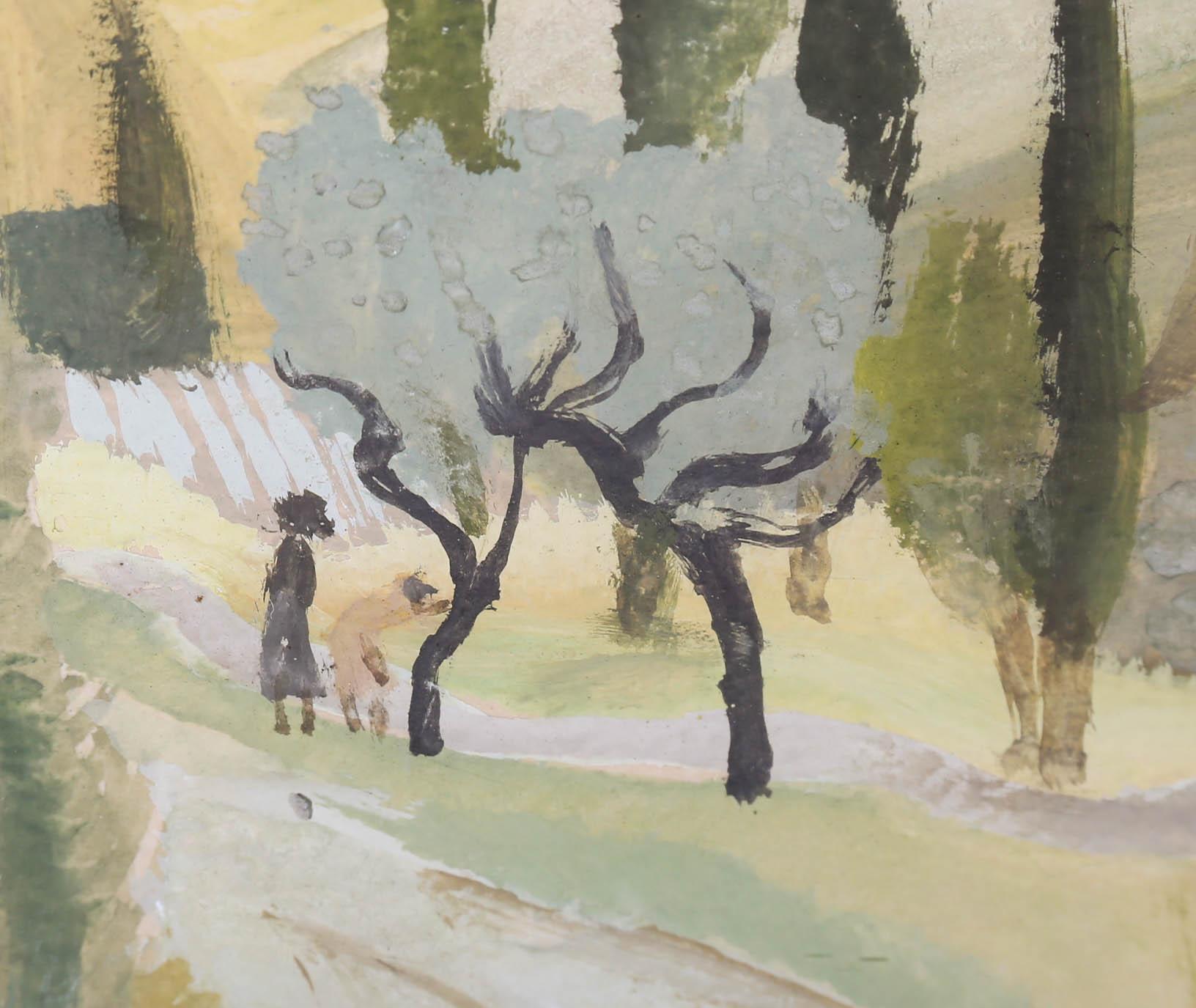 Inga Palmgren (1914-2008)  - Mid 20th Century Watercolour, Verdant Village For Sale 2