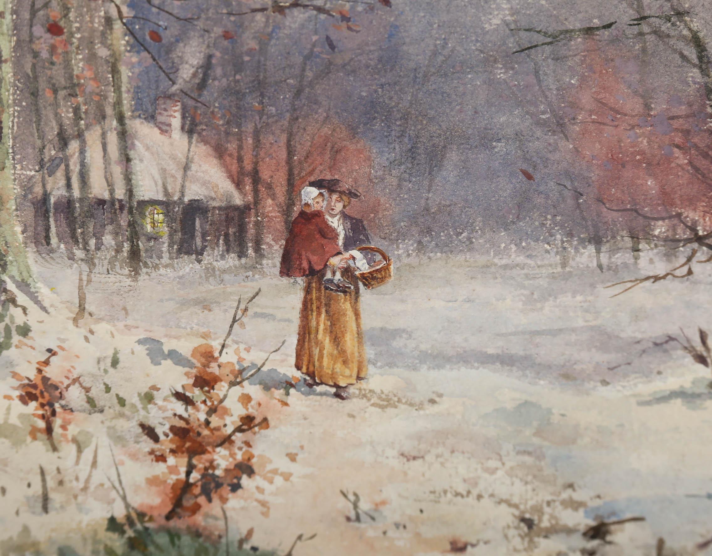 J. Henry - Framed 19th Century Watercolour, Walking Through Woods For Sale 4