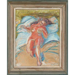 Bracey - Framed 1991 Pastel, Sleeping Nude