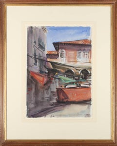 Anthony Bream (b.1943) - 1998 Watercolour, Fish Market In Venice