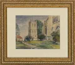 Vintage Alan Reiach (1910-1992) - Framed Watercolour, View of Berkeley Church