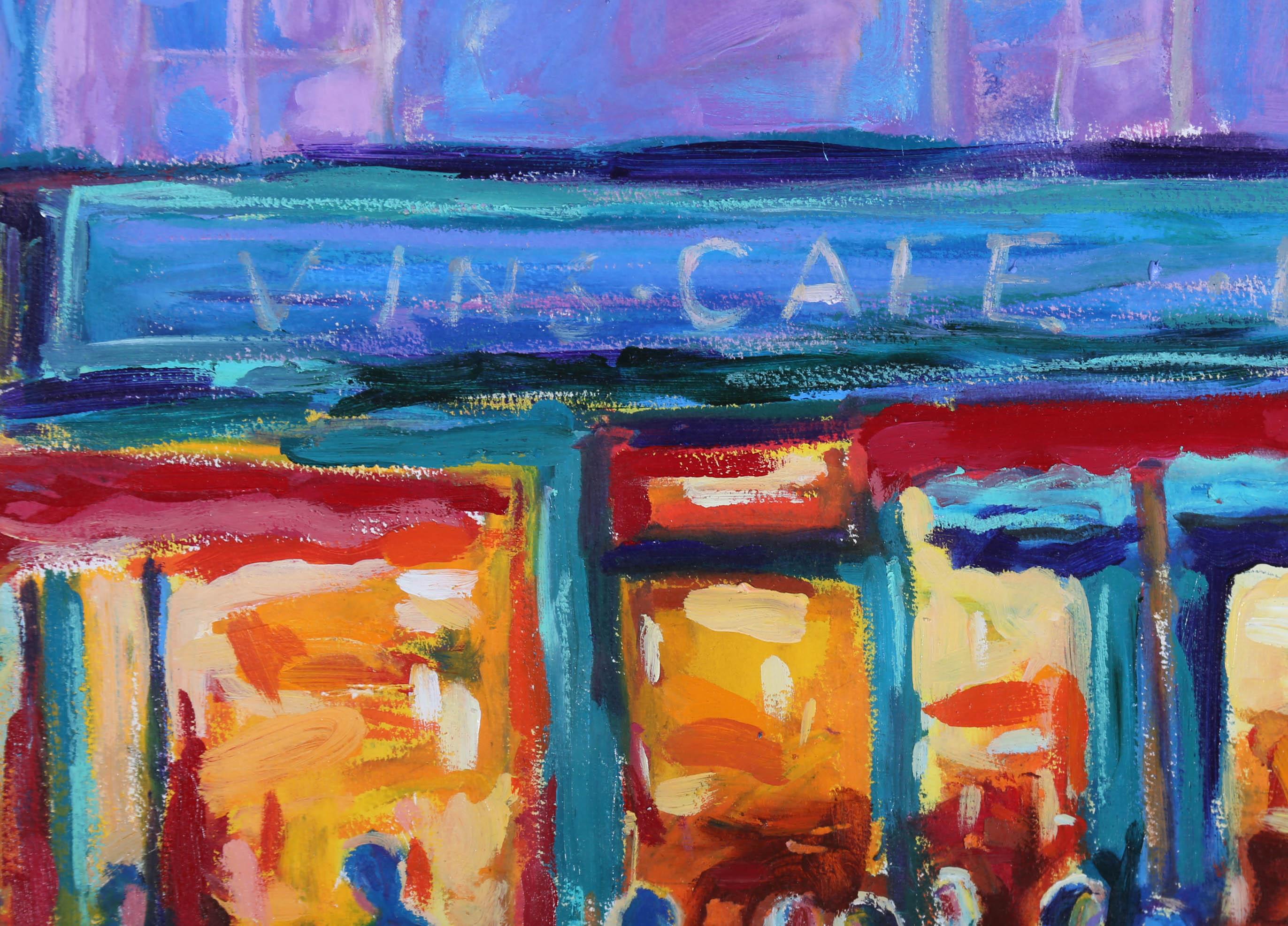 John Holt (b.1949)  - 20th Century Pastel, Cafe In The Evening 4