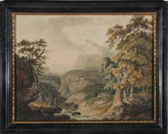 Early 19th Century Watercolour - Walkers in a Pastoral Landscape