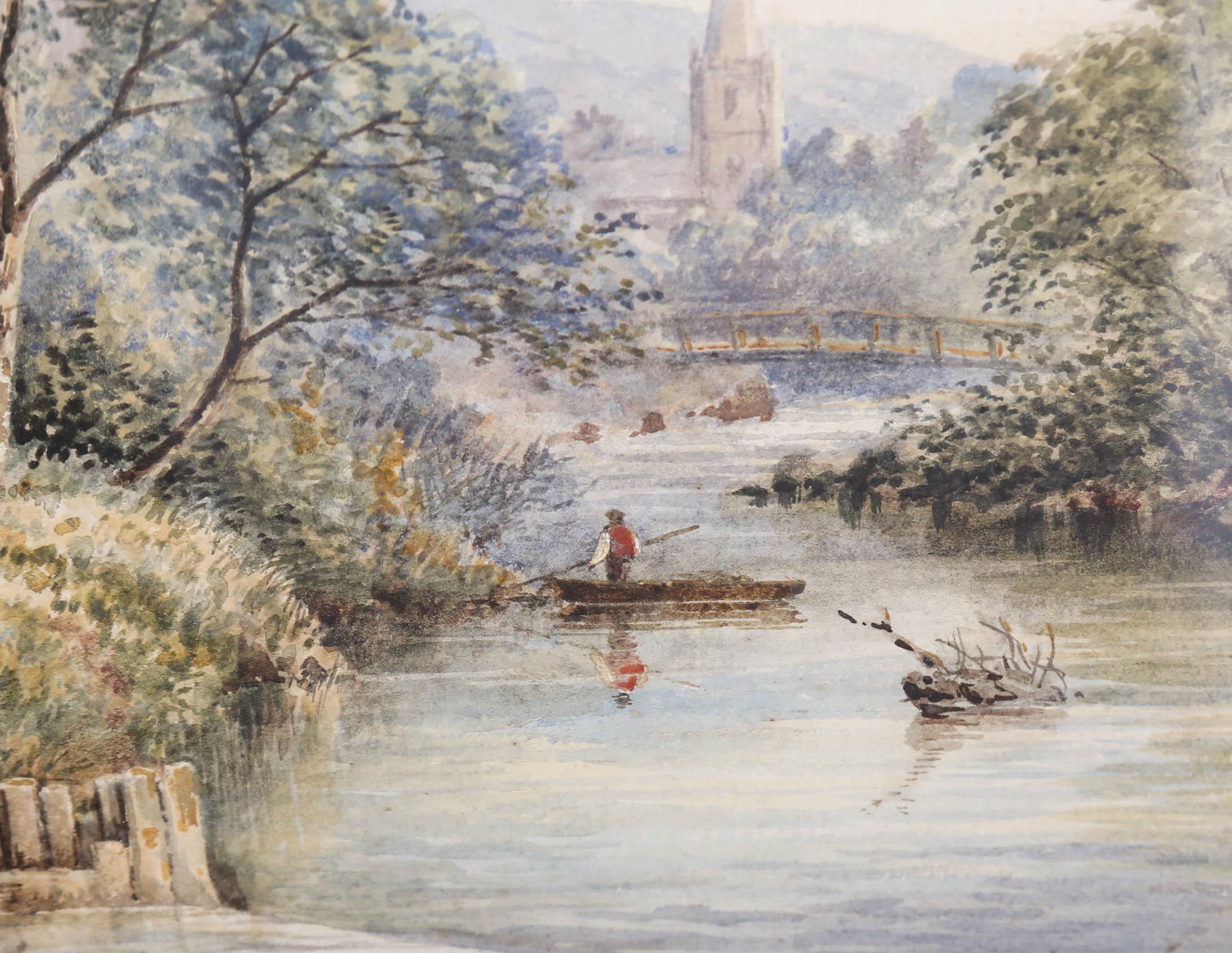 19th Century Watercolour - House On The Weir For Sale 2