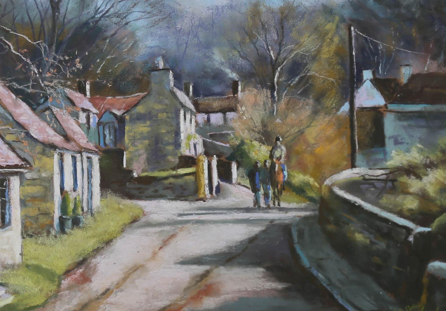 Chris Stinchcombe - Contemporary Pastel, Morning Hack Through Castle Combe For Sale 1