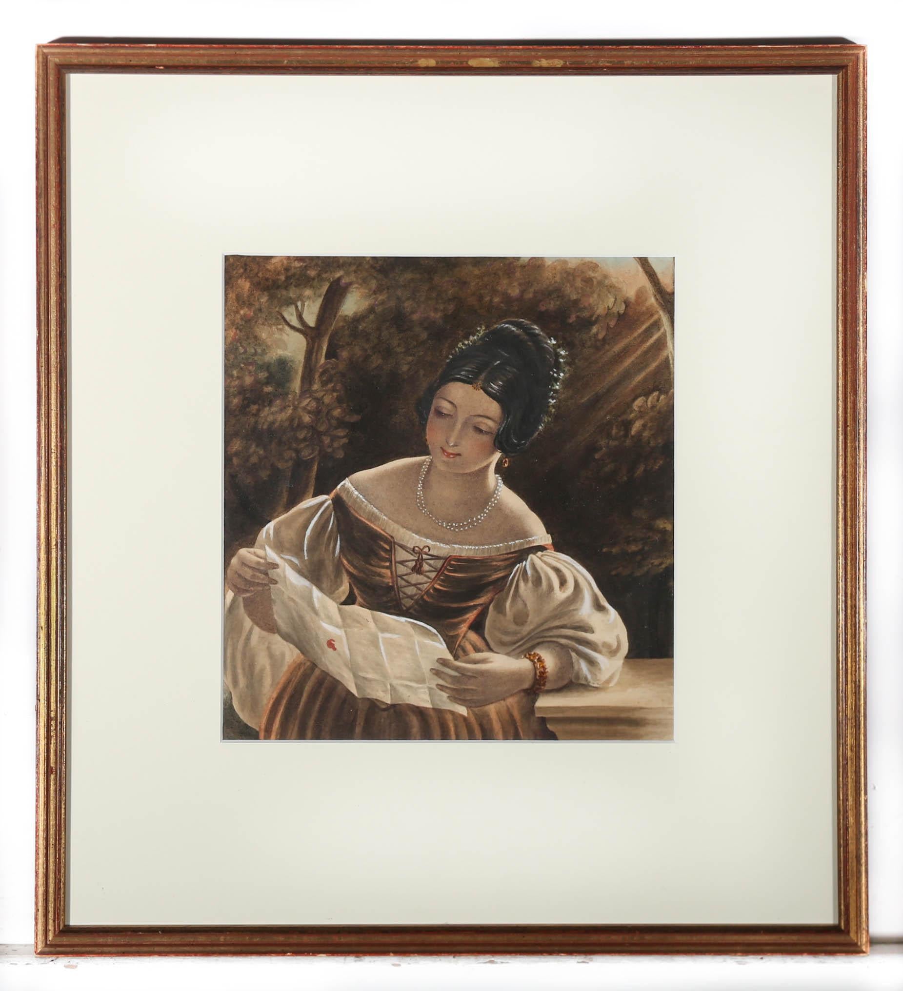 Circle of Charles Baxter - Late 19th Century Watercolour, The Letter For Sale 2
