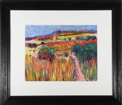 John Holt (b.1949) - 20th Century Oil Pastel, Fields In Technicolour