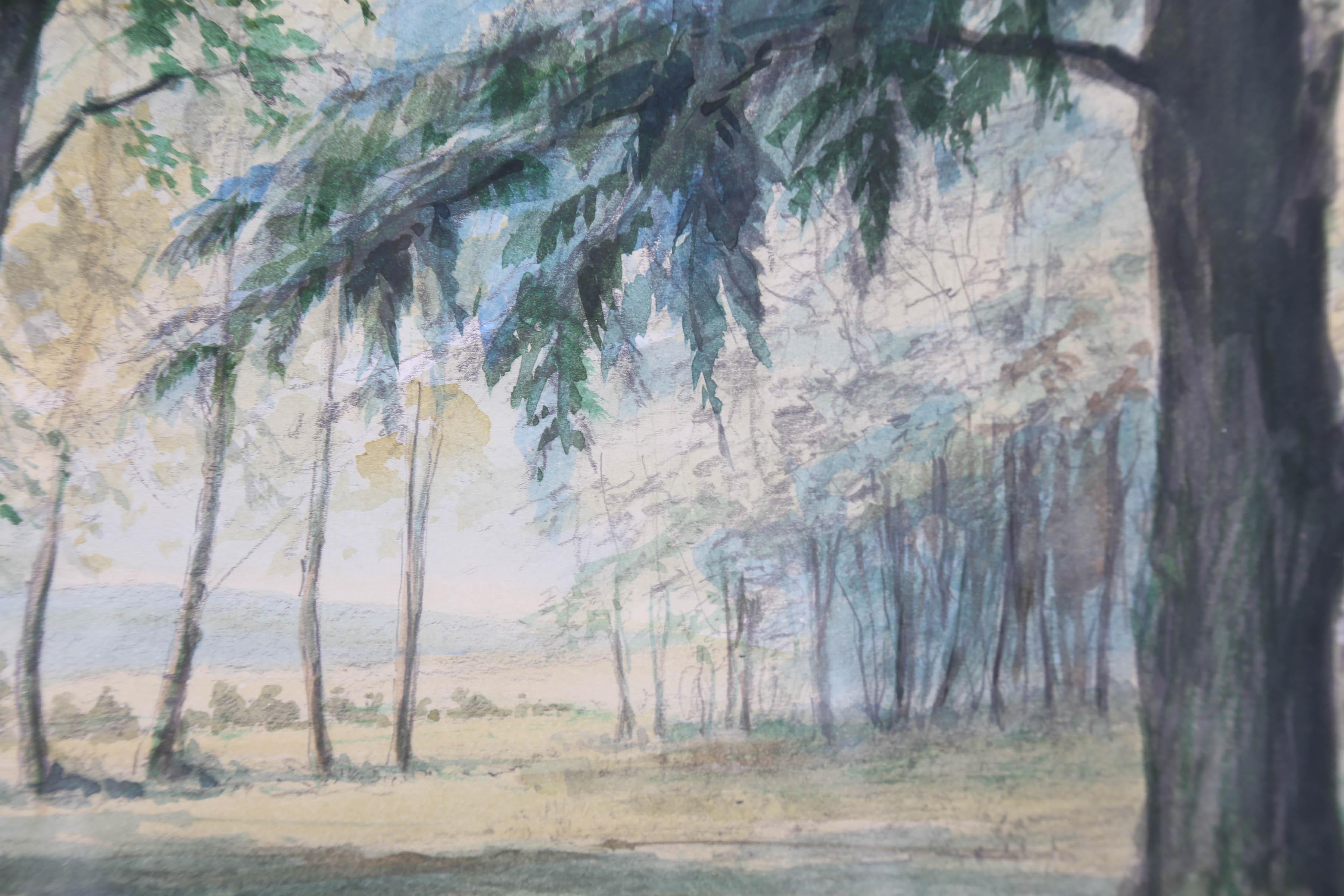 Michel Le Bourlier - 1974 Aquarell, „Towards The Clearing“ im Angebot 4